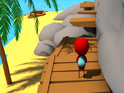 Tropical Island 3d beach bridge cinema4d design game island platform platformer rocks tropical