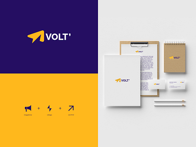 VOLT branding design icon logo logomark marketing minimal negative space online vector