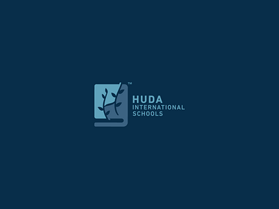 Huda International School arabic book education h icon international laurel logo minimal negative space school