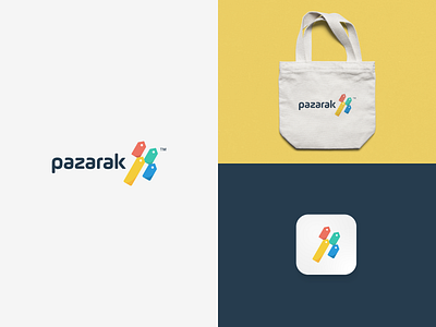 pazarak arabic icon logo logomark logotype minimal online pazar shopping shopping app vector