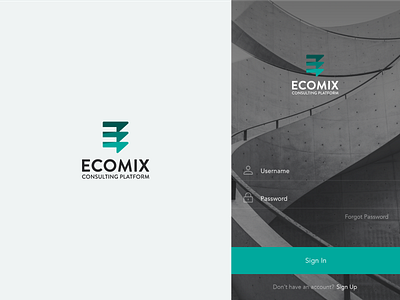 ecomix branding business consulting design economy icon logo logomark minimal negative space vector