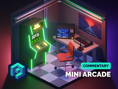 Arcade Tutorial 3d blender diorama illustration isometric low poly lowpoly lowpolyart render tutorial