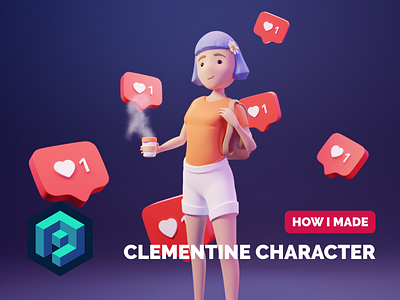 Clementine Character Tutorial 3d 3d character blender character character illustration illustration render