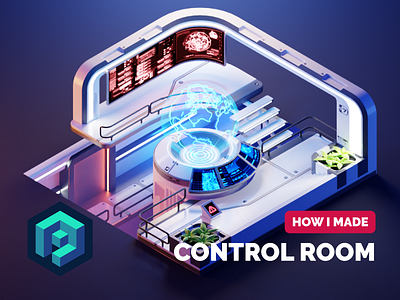 Control Room Tutorial 3d blender control room diorama environment illustration isometric mass effect render sci fi scifi tutorial