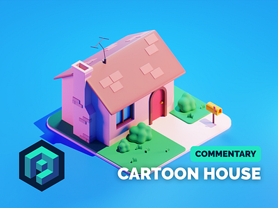 Cartoon House Tutorial 3d blender cartoon diorama house illustration isometric render tutorial