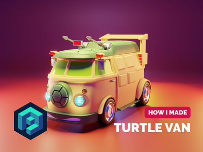 Turtle Van Tutorial 3d blender car illustration render tmnt turtlevan tutorial tutorials