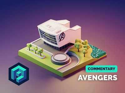 Avengers Tutorial 3d avengers blender diorama fanart illustration isometric low poly lowpoly lowpolyart render tutorial