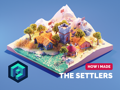 Settlers Tutorial 3d blender diorama game art illustration isometric low poly lowpoly lowpolyart settlers tutorial