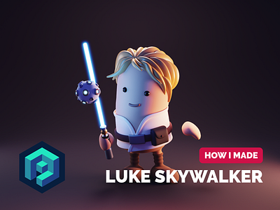 Skywalker Tutorial 3d 3d character blender character character design character illustration illustration luke skywalker render star wars