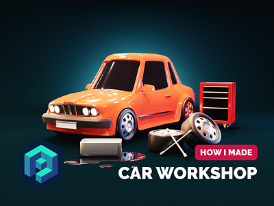 Car Workshop Tutorial 3d 3d car 3d cartoon blender cartoon cartoon illustration cartoons illustration render tutorial