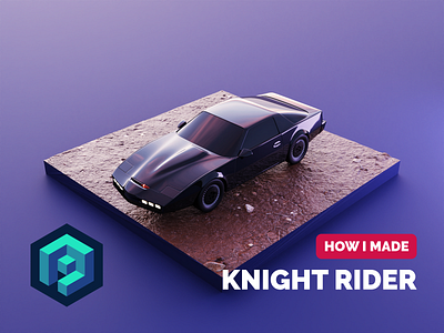 Knight Rider Tutorial 3d blender car diorama illustration isometric kitt knight rider model render tutorial