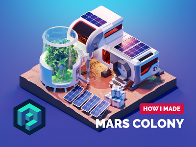 Martian Colony Tutorial 3d blender colony diorama illustration isometric mars martian render sci fi space tutorial