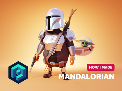 Mandalorian Tutorial 3d 3d character baby yoda blender character character design illustration mandalorian render star wars tutorial