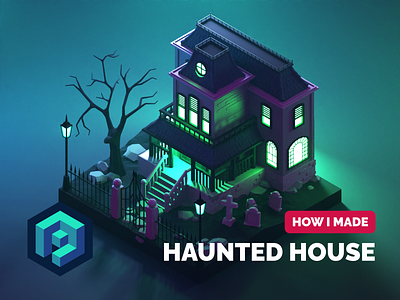 Haunted House Tutorial 3d blender diorama halloween haunted house illustration low poly lowpoly lowpolyart render spooky tutorial