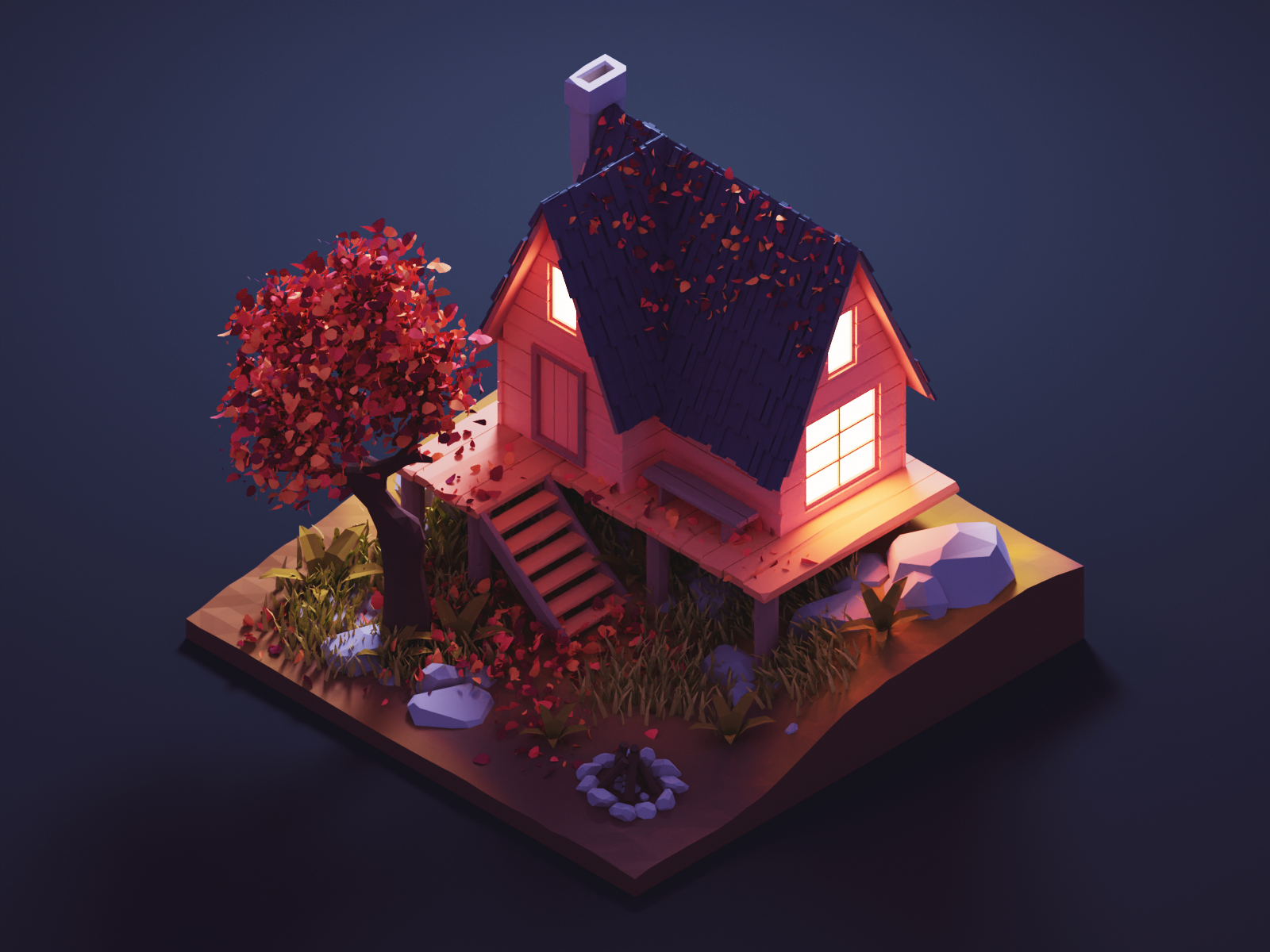 Night Cabin by Roman Klčo on Dribbble
