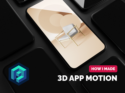 3D App Motion Tutorial 3d 3d animation 3d experience 3d motion animation blender illustration motion design product design render tutorial ui design