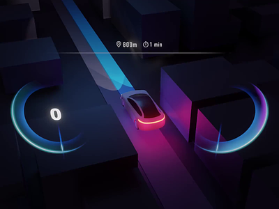 3D Car Navigation 3d animation blender car navigation hmi render ui animation ux animation ux design