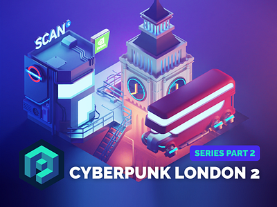 Cyberpunk London Tutorial PART 2 3d blender city cyberpunk diorama illustration isometric london low poly lowpoly lowpolyart render tutorial