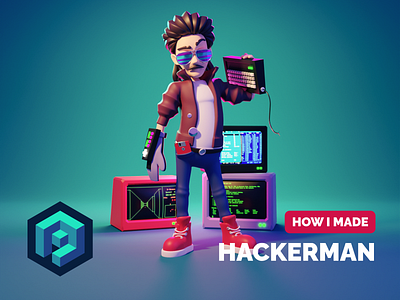Hackerman Tutorial 3d 3d character blender character design character illustration hackerman illustration kung fury render tutorial