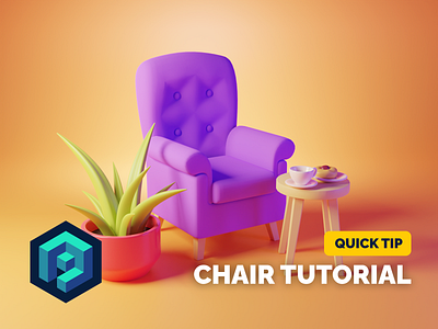 Chair Tutorial 3d 3d illustration blender chair hero image illustration render tutorial