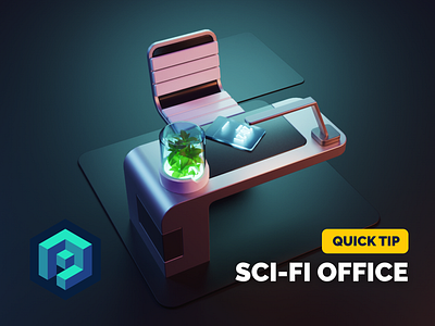 Sci-fi Office Tutorial 3d blender diorama hard surface illustration render scifi tutorial