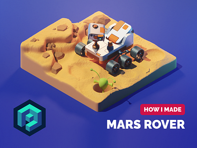 Mars Rover Tutorial 3d blender diorama illustration isometric lowpoly mars render rover space tutorial