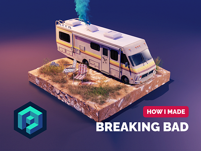 Breaking Bad Tutorial 3d blender diorama illustration isometric lowpoly render substance painter