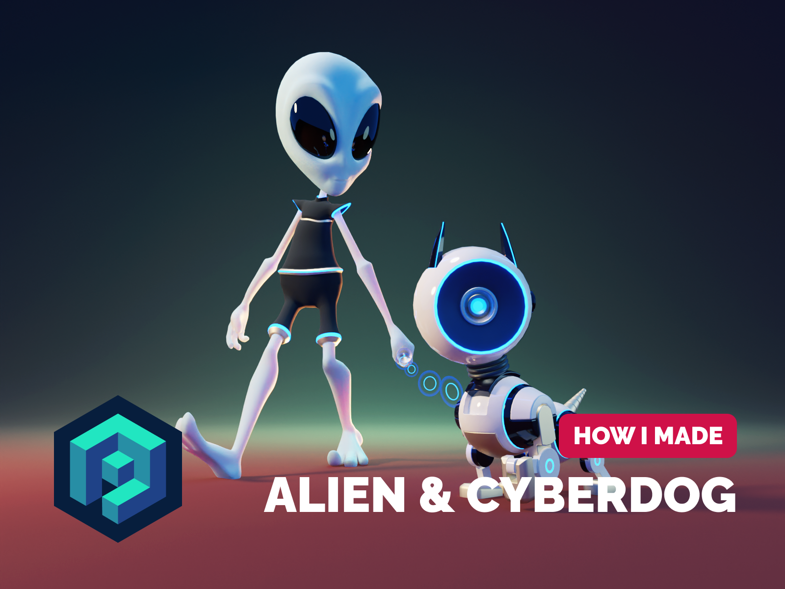 Alien & Cyberdog Tutorial 3d alien blender character modeling characterdesign illustration render robot dog sci-fi tutorial