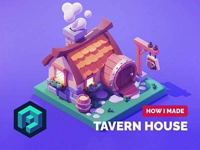 Tavern Tutorial 3d blender diorama game art illustration isometric low poly lowpoly lowpolyart medieval render tavern tutorial