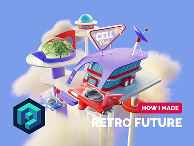 Retro Future Tutorial 3d blender futurama illustration jetsons low poly render retro future sci fi