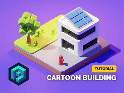 Cartoon Building Tutorial 3d blender building cartoon city diorama illustration isometric lowpoly render stylized