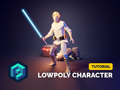 Low Poly Character Tutorial 3d 3d character blender character illustration lowpoly luke skywalker render star wars