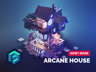 Arcane House Tutorial 3d blender diorama fantasy illustration render stylized substance textures tutorial