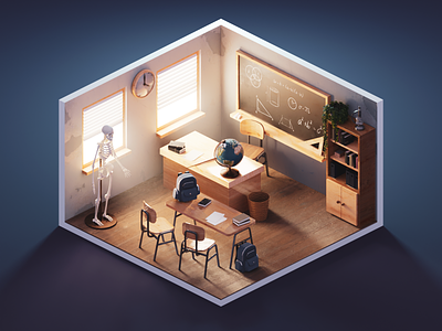 Blender Isometric Classroom designs, templates and graphic elements on Dribbble