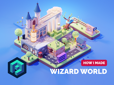 Wizarding World Tutorial 3d blender diorama fanart harry potter illustration isometric lowpoly render