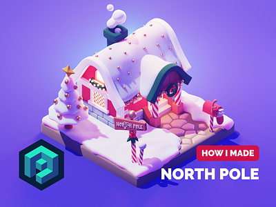 North Pole Tutorial 3d blender diorama game art illustration isometric lowpoly render tutorial xmas xmas art