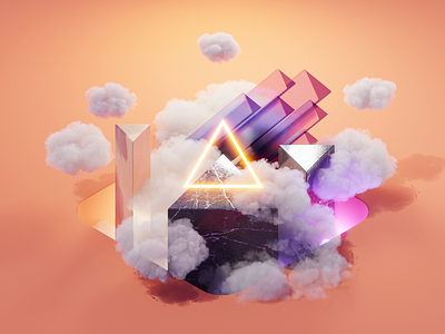 🔺 FOCUS 3d abstract abstract 3d blender diorama illustration isometric lowpoly meditation mindfulness render