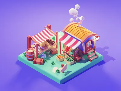 Marketplace 3d blender diorama game asset gameart illustration isometric lowpoly marketplace medieval render