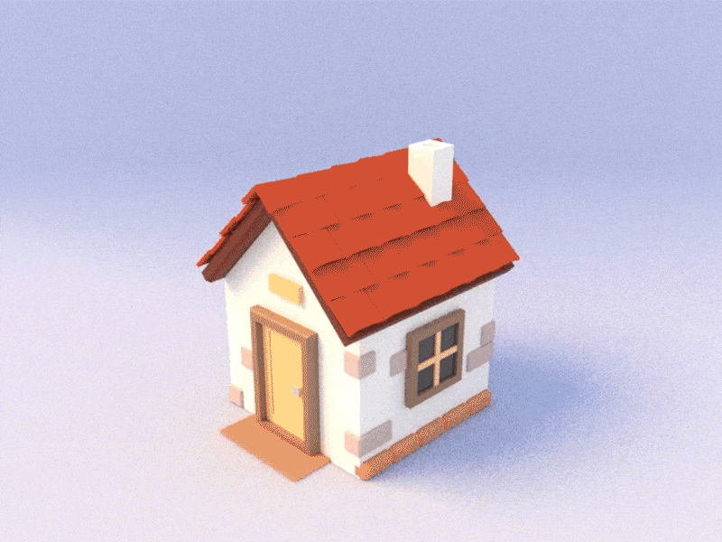 Home Animation 3d animation blender building design home house icon illustration lowpoly