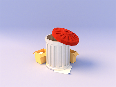 Trash Illustration 3d blender delete design icon illustration render trash ui