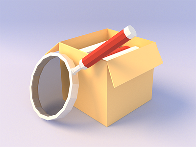 Search Icon Illustration 3d blender books box design icon illustration render search ui