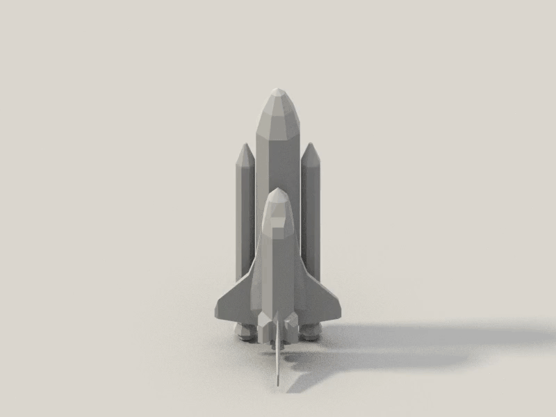 Shuttle Launch Animation {WIP} 👨‍🚀 3d animation design illustration launch loop low poly rocket shuttle space