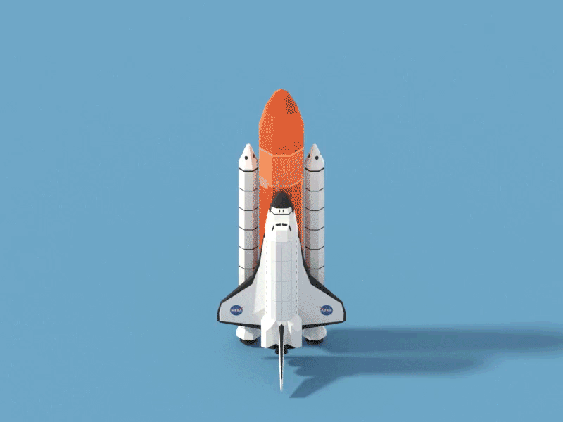 Animated Space Shuttle 3d animation blender colors design illustration launch lowpoly render rocket shuttle space