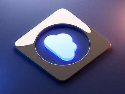 Cloudy Icon ☁️ 3d app blender cloud cloudy design icon illustration render skeuomorphic ui weather