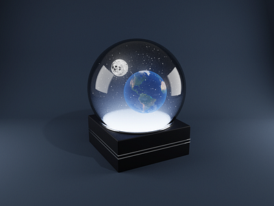 Stars Globe 🌎🌒✨ 3d ball blender design earth globe illustration moon render snowglobe space