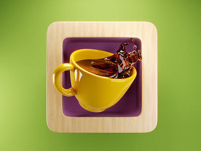 Coffee Icon ☕️ 3d app blender coffee cup design icon illustration launcher render ui ux