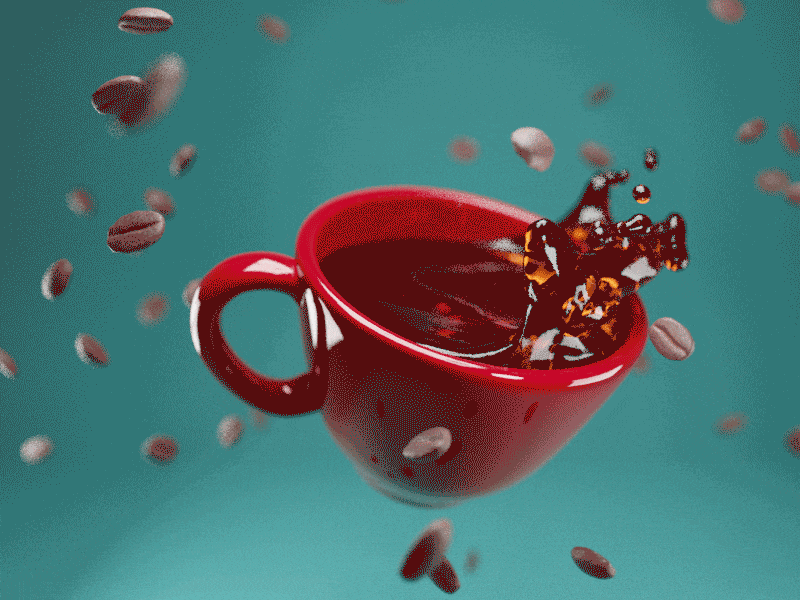 Coffee Animation ☕️ 3d animation beans blender coffee cup design illustration motion render rotation studio