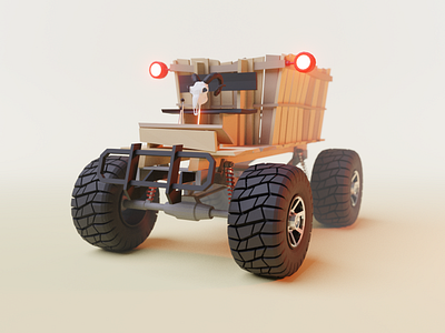 Wooden Cart 4x4 Front View