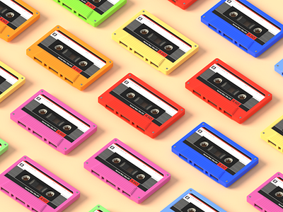 Tapes Tapes Tapes 3d analog blender colors design illustration isometric model pattern render tape tapes
