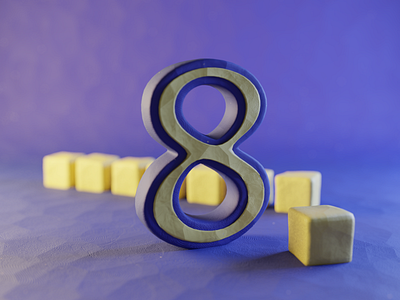 Clay Number Eight 3d blender clay claydoh design eight illustration number numbers plasticine render typography